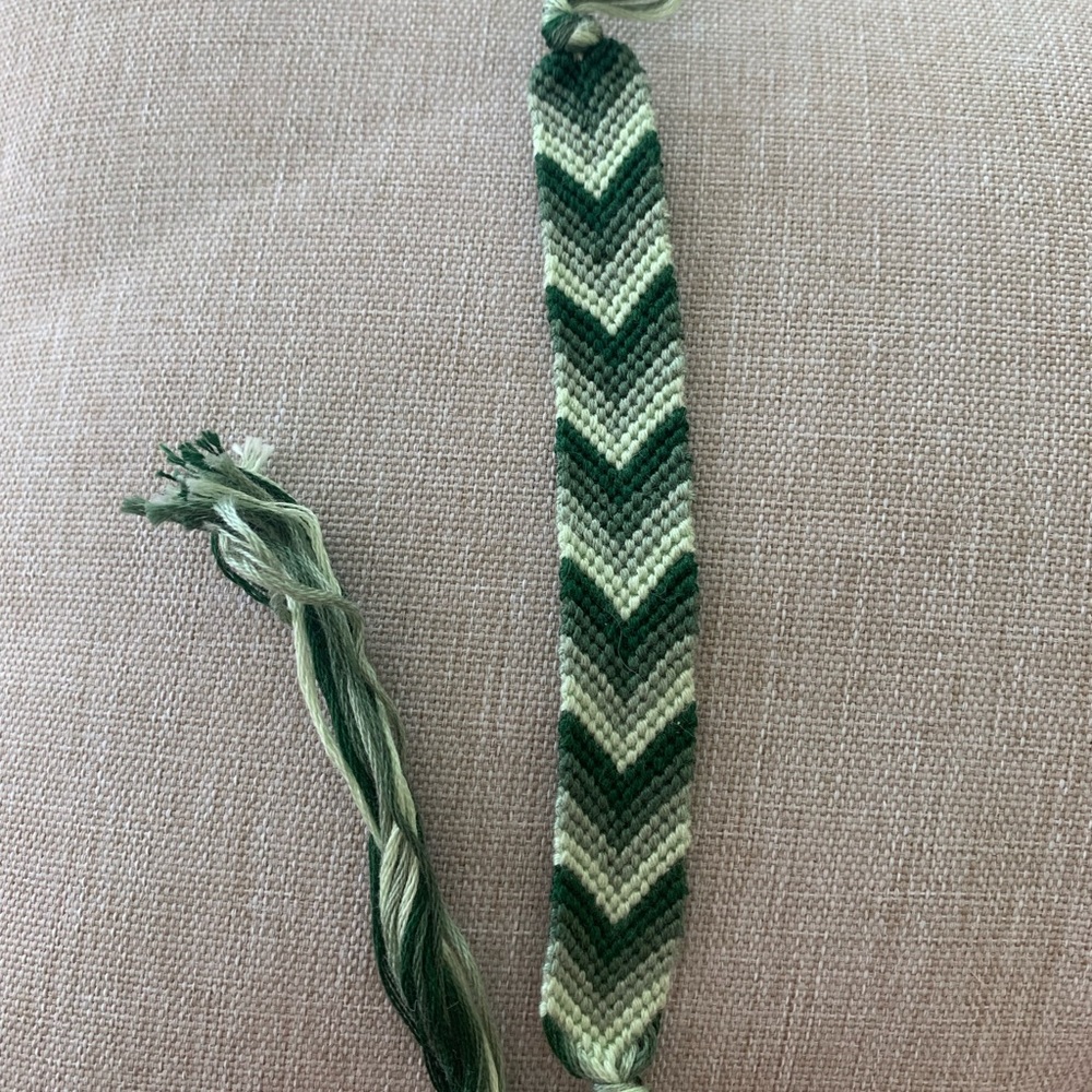 Green Chevron Braided Bracelet